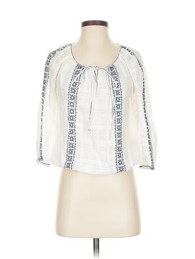 Pre-owned Max Studio 3/4 Sleeve Blouse In White