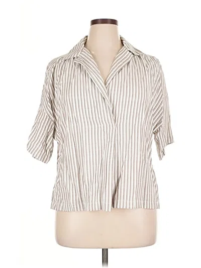 Pre-owned Max Studio 3/4 Sleeve Blouse In White