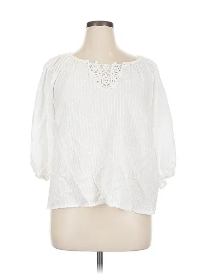 Pre-owned Max Studio 3/4 Sleeve Blouse In White