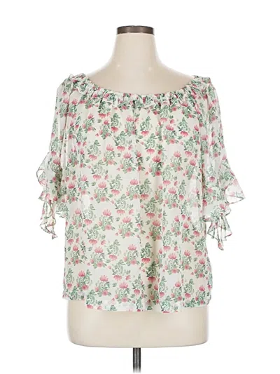 Pre-owned Max Studio 3/4 Sleeve Blouse In White