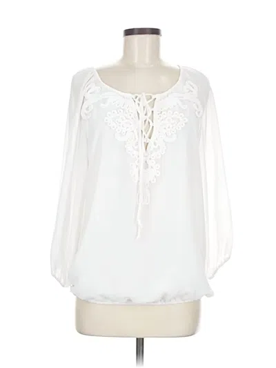 Pre-owned Max Studio 3/4 Sleeve Blouse In White