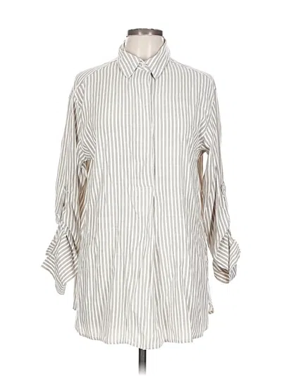 Pre-owned Max Studio 3/4 Sleeve Blouse In White