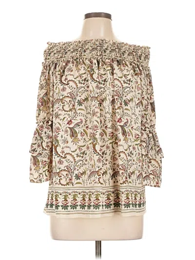 Pre-owned Max Studio 3/4 Sleeve Blouse In White