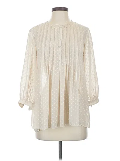 Pre-owned Max Studio 3/4 Sleeve Blouse In White