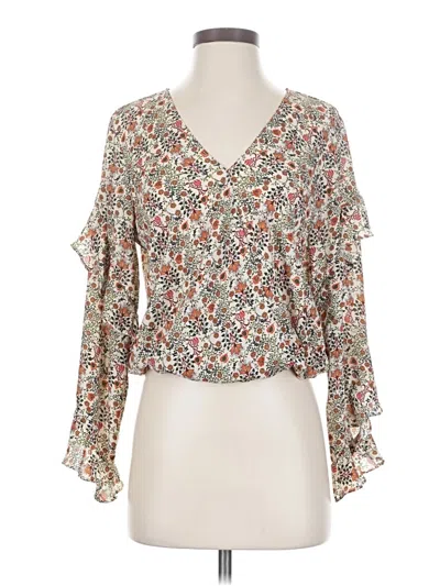 Pre-owned Max Studio 3/4 Sleeve Blouse In White