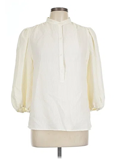 Pre-owned Max Studio 3/4 Sleeve Blouse In White