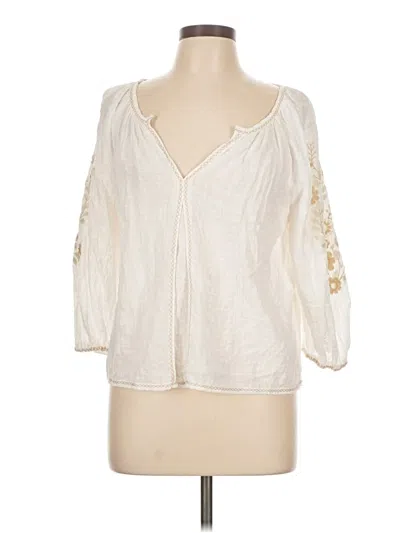 Pre-owned Max Studio 3/4 Sleeve Blouse In White