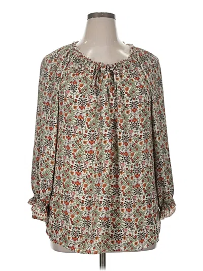 Pre-owned Max Studio 3/4 Sleeve Blouse In White