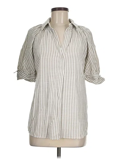 Pre-owned Max Studio 3/4 Sleeve Blouse In White