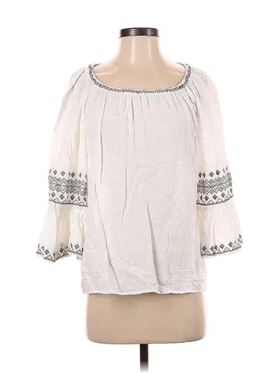 Pre-owned Max Studio 3/4 Sleeve Blouse In White