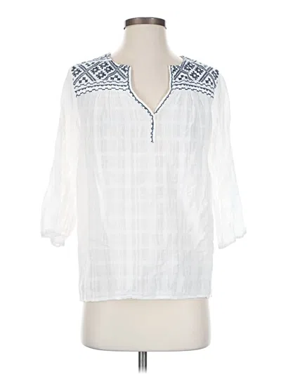 Pre-owned Max Studio 3/4 Sleeve Blouse In White
