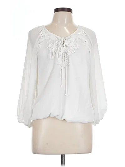 Pre-owned Max Studio 3/4 Sleeve Blouse In White