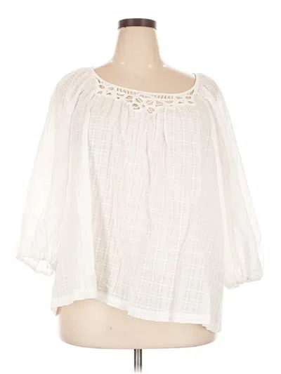 Max Studio 3/4 Sleeve Blouse In White