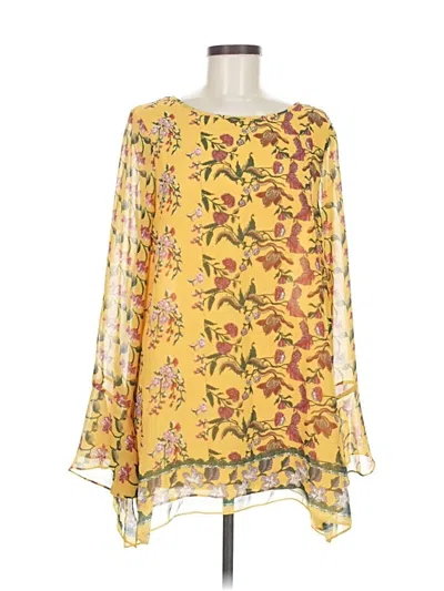 Pre-owned Max Studio 3/4 Sleeve Blouse In Yellow