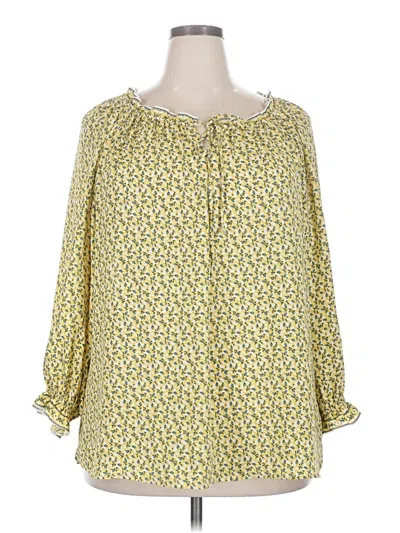 Pre-owned Max Studio 3/4 Sleeve Blouse In Yellow