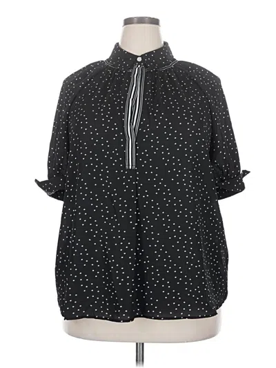 Pre-owned Max Studio 3/4 Sleeve Button Down Shirt In Black