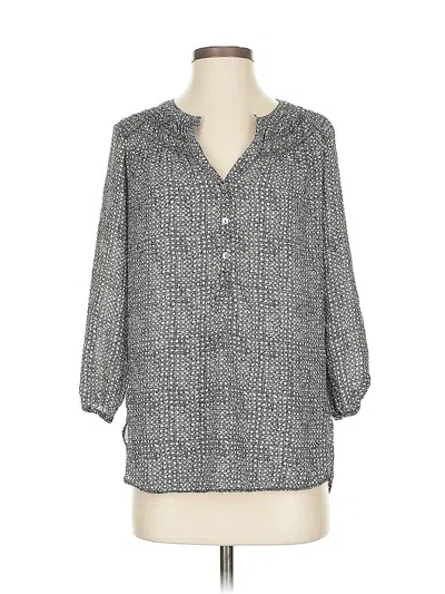 Pre-owned Max Studio 3/4 Sleeve Button Down Shirt In Gray