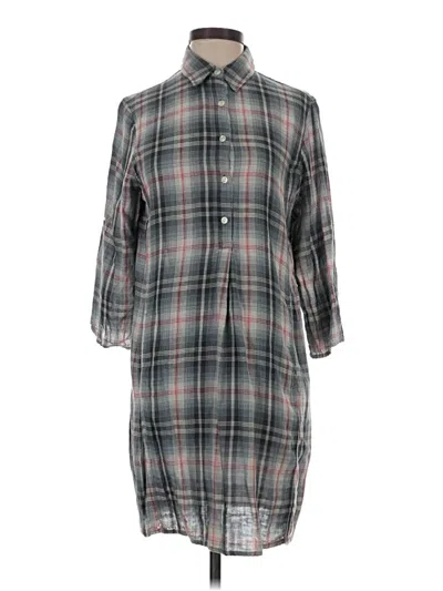 Pre-owned Max Studio 3/4 Sleeve Button Down Shirt In Gray
