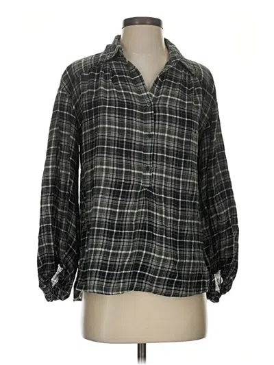 Pre-owned Max Studio 3/4 Sleeve Button Down Shirt In Gray
