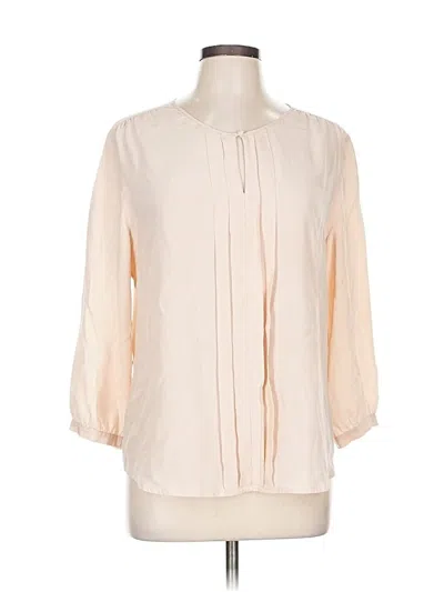 Pre-owned Max Studio 3/4 Sleeve Silk Top Pink Keyhole Neckline Tops