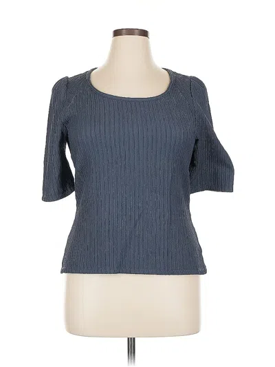 Pre-owned Max Studio 3/4 Sleeve T-shirt In Blue