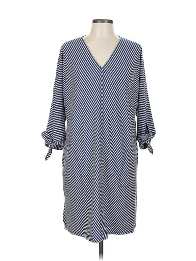 Pre-owned Max Studio 3/4 Sleeve T-shirt In Blue