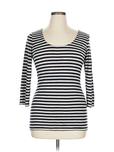 Pre-owned Max Studio 3/4 Sleeve T-shirt In Blue