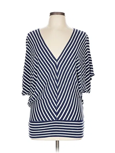 Pre-owned Max Studio 3/4 Sleeve T-shirt In Blue