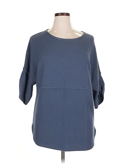 Pre-owned Max Studio 3/4 Sleeve T-shirt In Blue