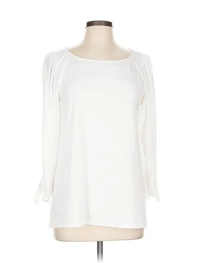 Pre-owned Max Studio 3/4 Sleeve T-shirt In White