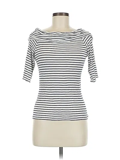 Pre-owned Max Studio 3/4 Sleeve T-shirt In White