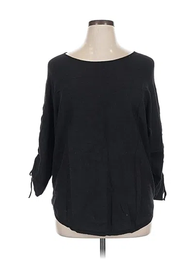 Pre-owned Max Studio 3/4 Sleeve Top Black Boatneck Tops