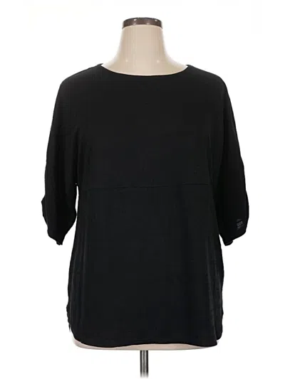 Max Studio 3/4 Sleeve Top Black Boatneck Tops