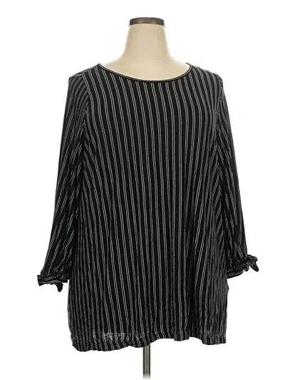 Pre-owned Max Studio 3/4 Sleeve Top Black Boatneck Tops