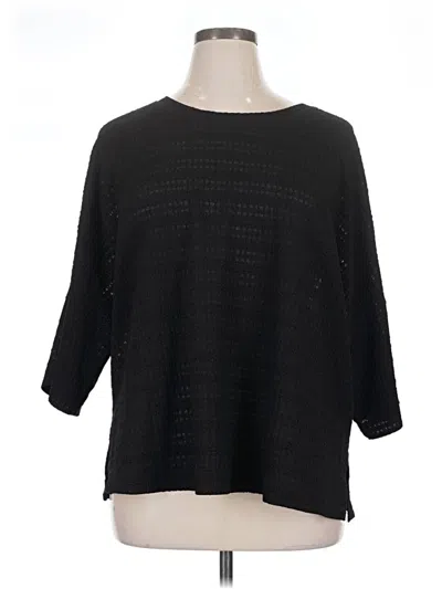 Pre-owned Max Studio 3/4 Sleeve Top Black Boatneck Tops