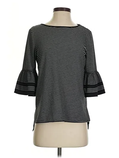Pre-owned Max Studio 3/4 Sleeve Top Black Boatneck Tops