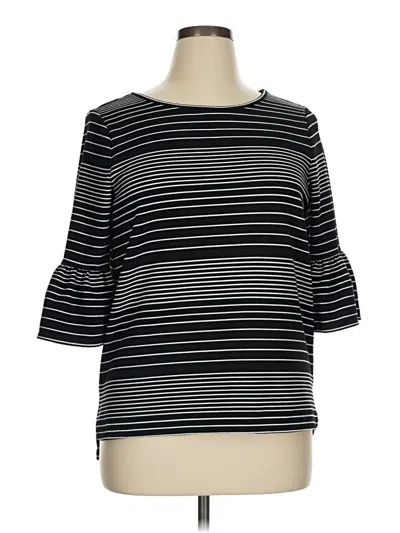 Pre-owned Max Studio 3/4 Sleeve Top Black Boatneck Tops