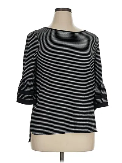 Pre-owned Max Studio 3/4 Sleeve Top Black Boatneck Tops