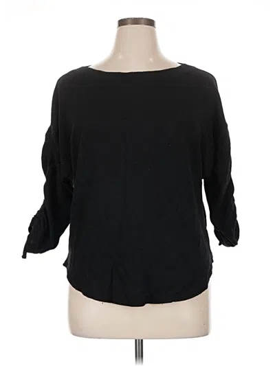 Pre-owned Max Studio 3/4 Sleeve Top Black Boatneck Tops