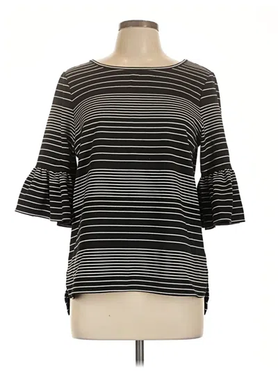 Pre-owned Max Studio 3/4 Sleeve Top Black Boatneck Tops