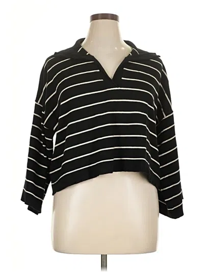 Pre-owned Max Studio 3/4 Sleeve Top Black Cowl Neck Tops