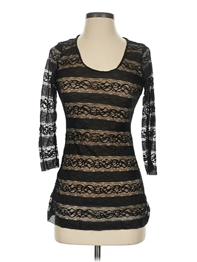 Pre-owned Max Studio 3/4 Sleeve Top Black Scoop Neck Tops