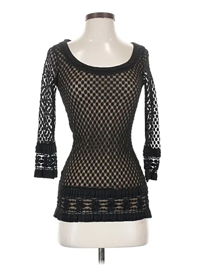 Pre-owned Max Studio 3/4 Sleeve Top Black Square Neckline Tops