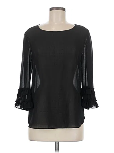 Pre-owned Max Studio 3/4 Sleeve Top Black Square Neckline Tops
