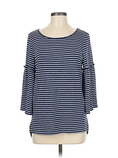 Pre-owned Max Studio 3/4 Sleeve Top Blue Boatneck Tops