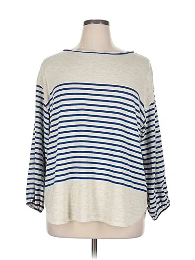 Pre-owned Max Studio 3/4 Sleeve Top Blue Boatneck Tops