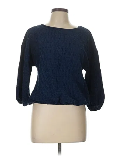 Pre-owned Max Studio 3/4 Sleeve Top Blue Boatneck Tops