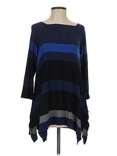 Pre-owned Max Studio 3/4 Sleeve Top Blue Boatneck Tops