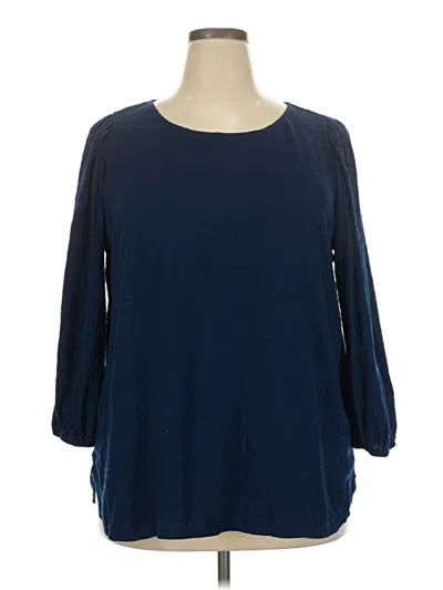 Pre-owned Max Studio 3/4 Sleeve Top Blue Boatneck Tops