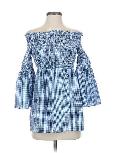 Pre-owned Max Studio 3/4 Sleeve Top Blue Off The Shoulder Neckline Tops